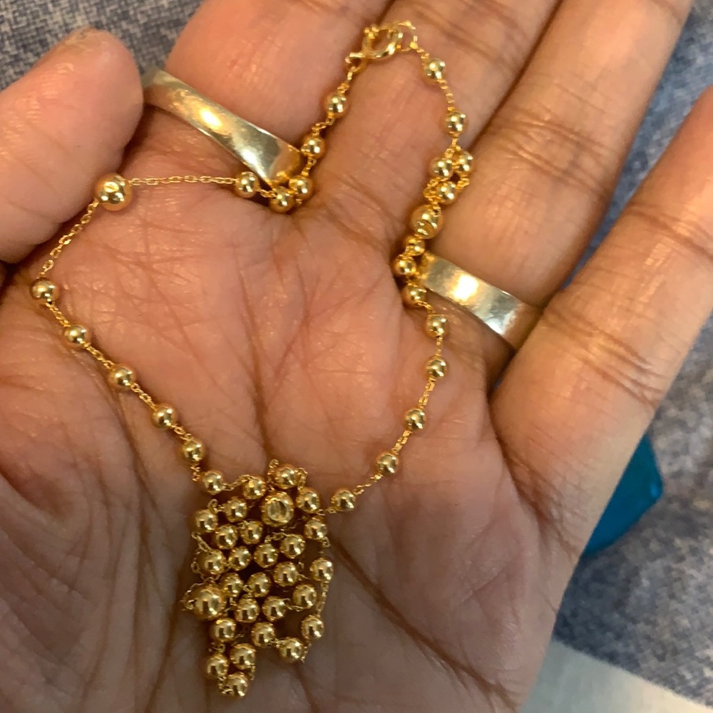 19k Solid Beaded Necklace - image 1